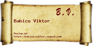 Babics Viktor névjegykártya