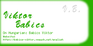 viktor babics business card